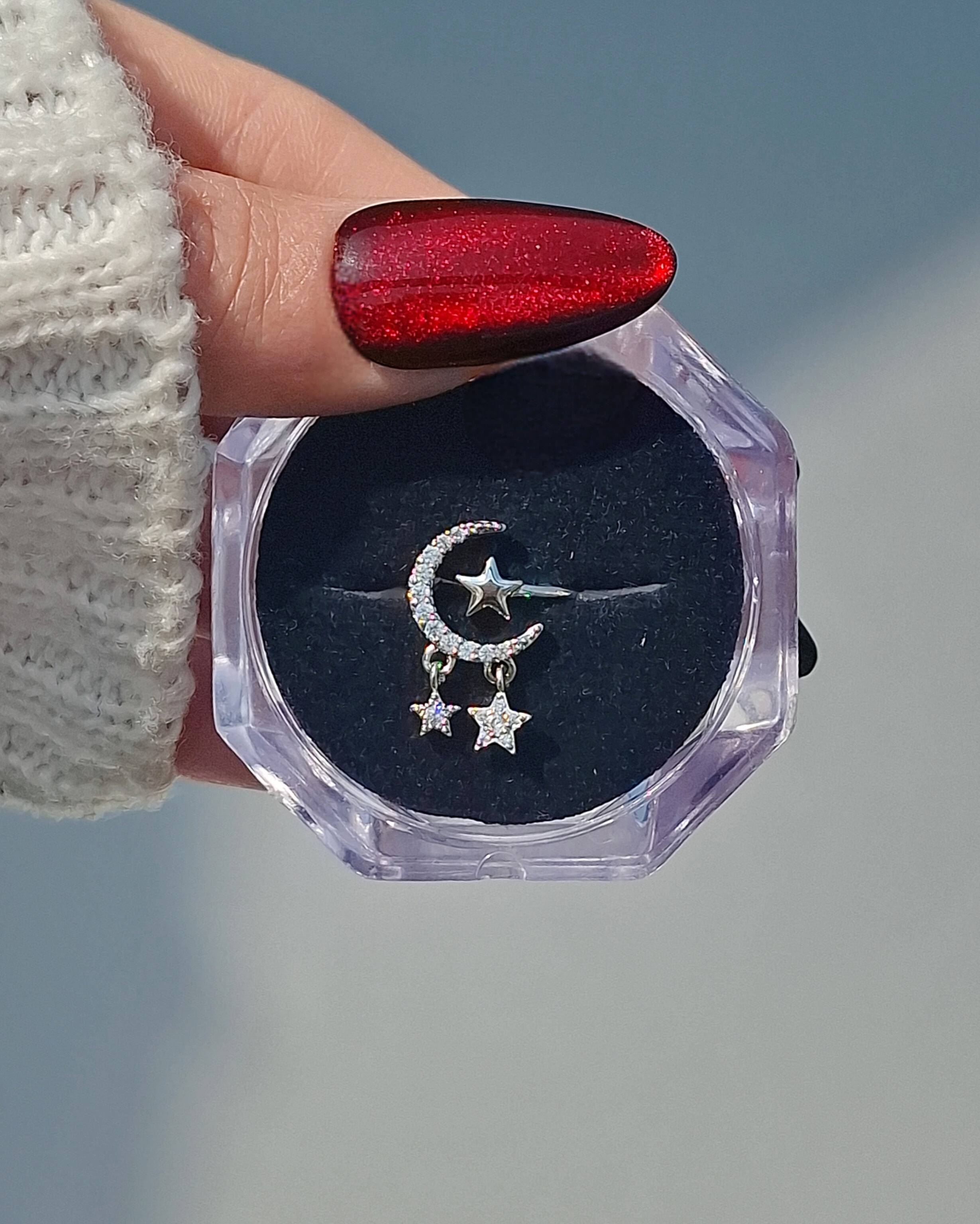 انگشتر ماه آویز ستاره