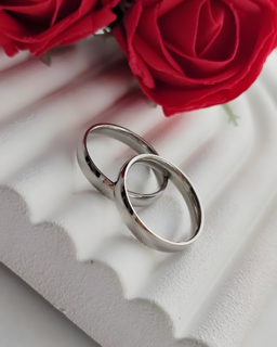انگشتر ساده استیل رنگ ثابت نقره ای | رینگ ساده مینیمال