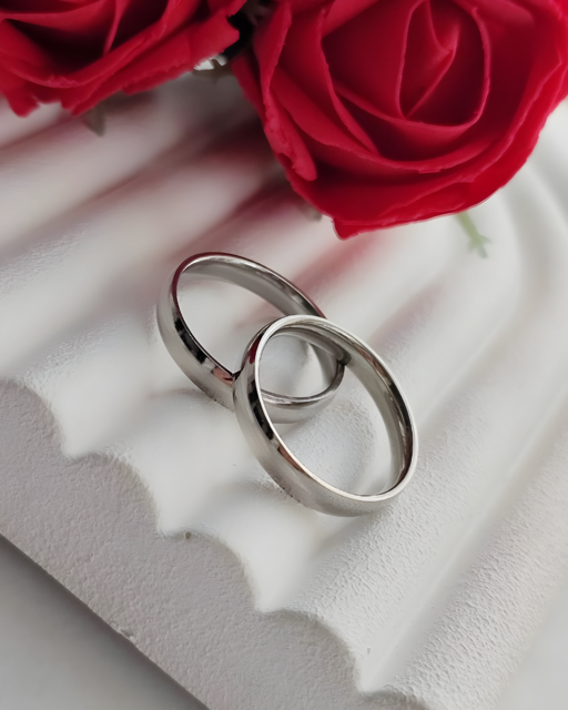 انگشتر ساده استیل رنگ ثابت نقره ای | رینگ ساده مینیمال